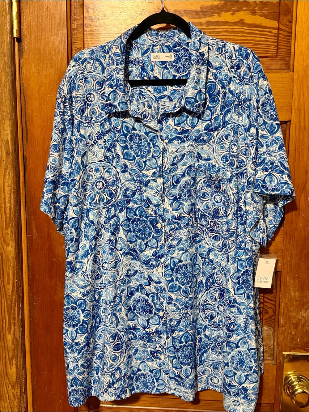 NWT Croft & Barrow Full Button Top Size 5x Rayon Light and Cool